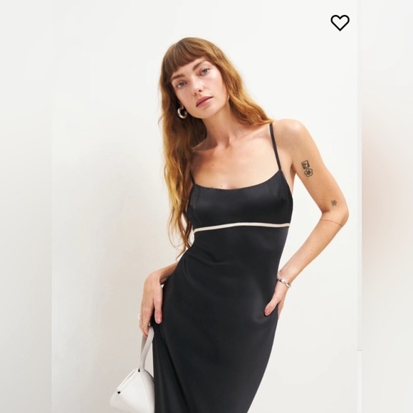 Reformation Kailyn 100% Silk Dress Size 8 in Black - Picture 2 of 9